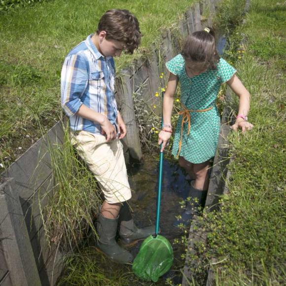 knderen spelen in sloot