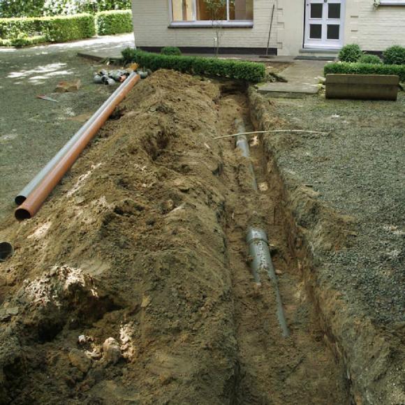 werken bij afkoppelen regenwater
