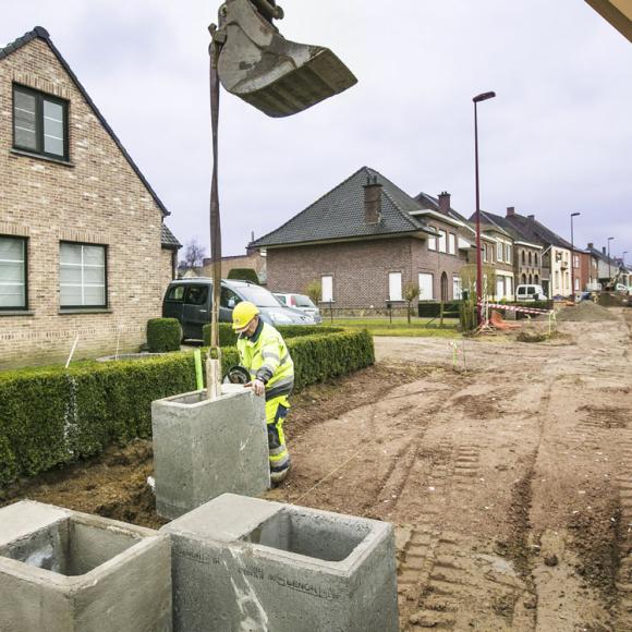 rioolwerken in straat