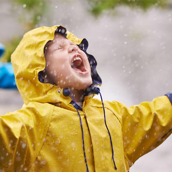 Child in the rain