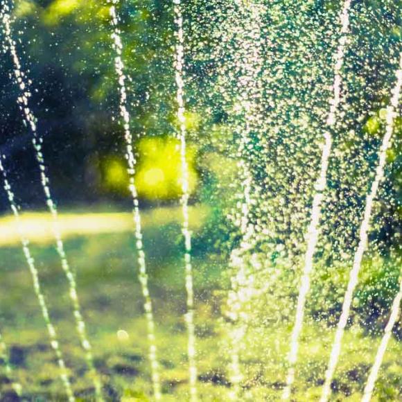 besproeien park gezuiverd afvalwater