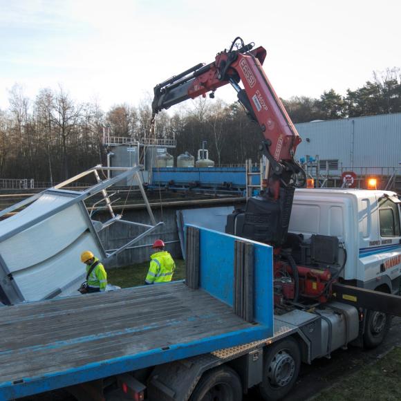 werken op een zuiveringsinstallatie