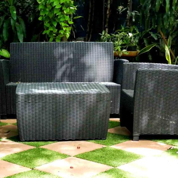 Infiltratie van regenwater in tuin