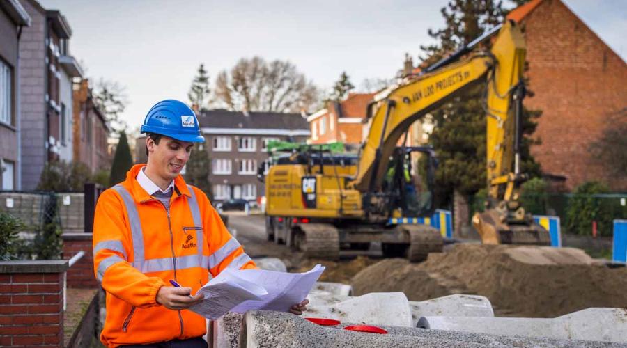 Veilig werken in sleuven bij Aquafin
