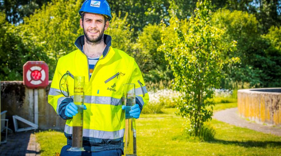 staalname op waterzuiveringsinstallatie