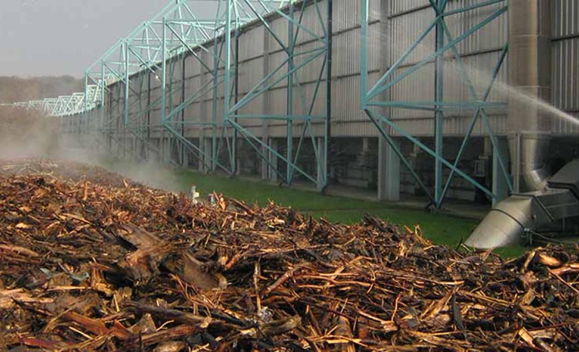 Bevochtiging van compost met gezuiverd afvalwater